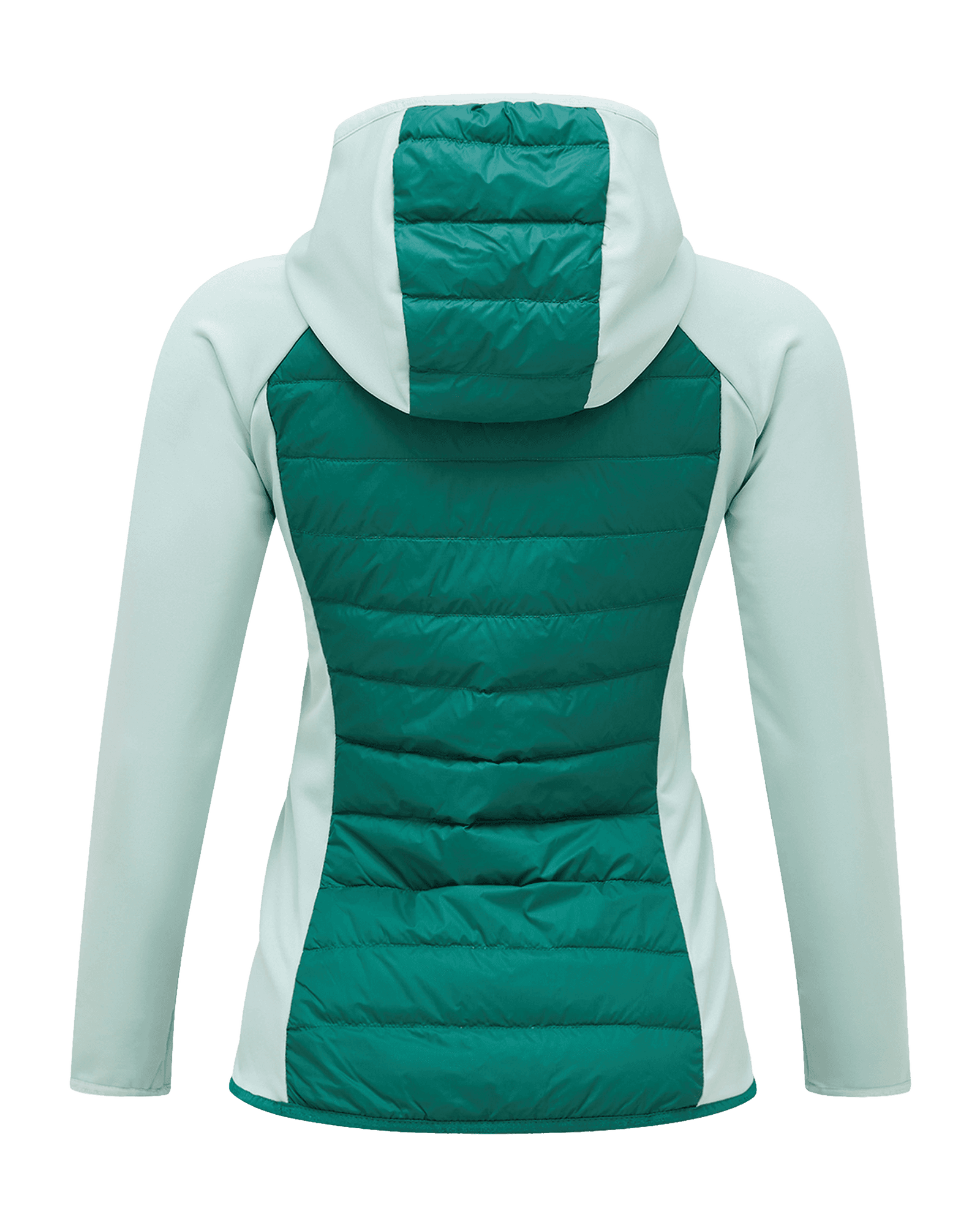 Down Hybrid Hood Jacket W Smoke Pine/Delta Green