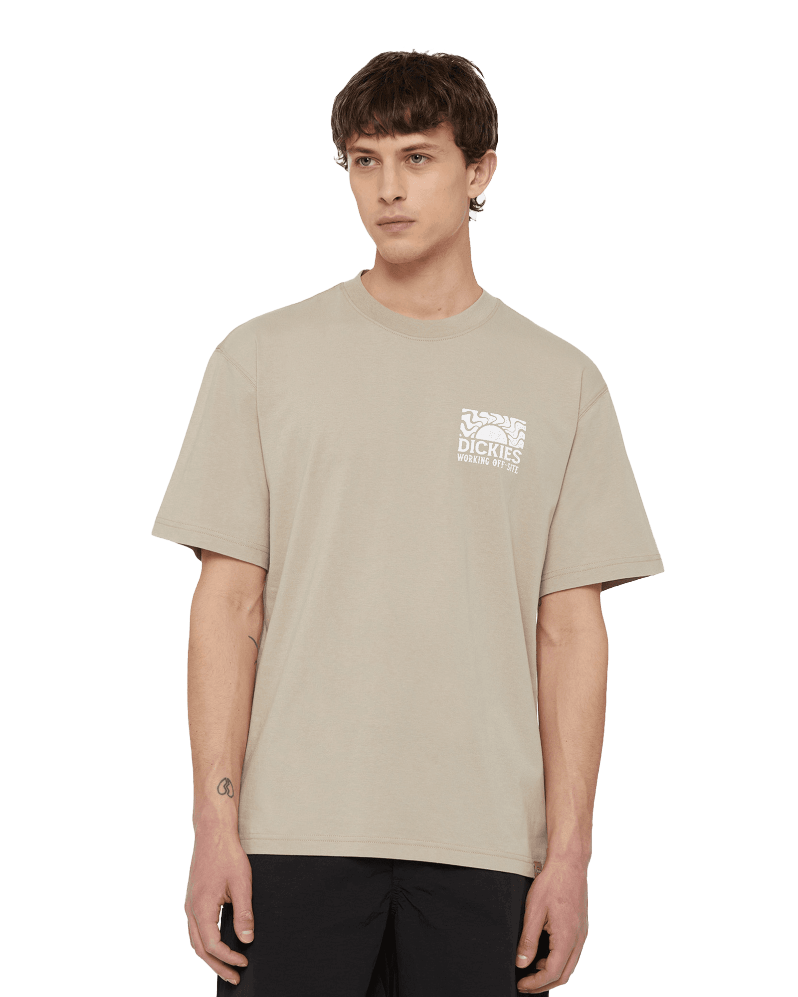 Box Tee New Fill S/S M Sandstone
