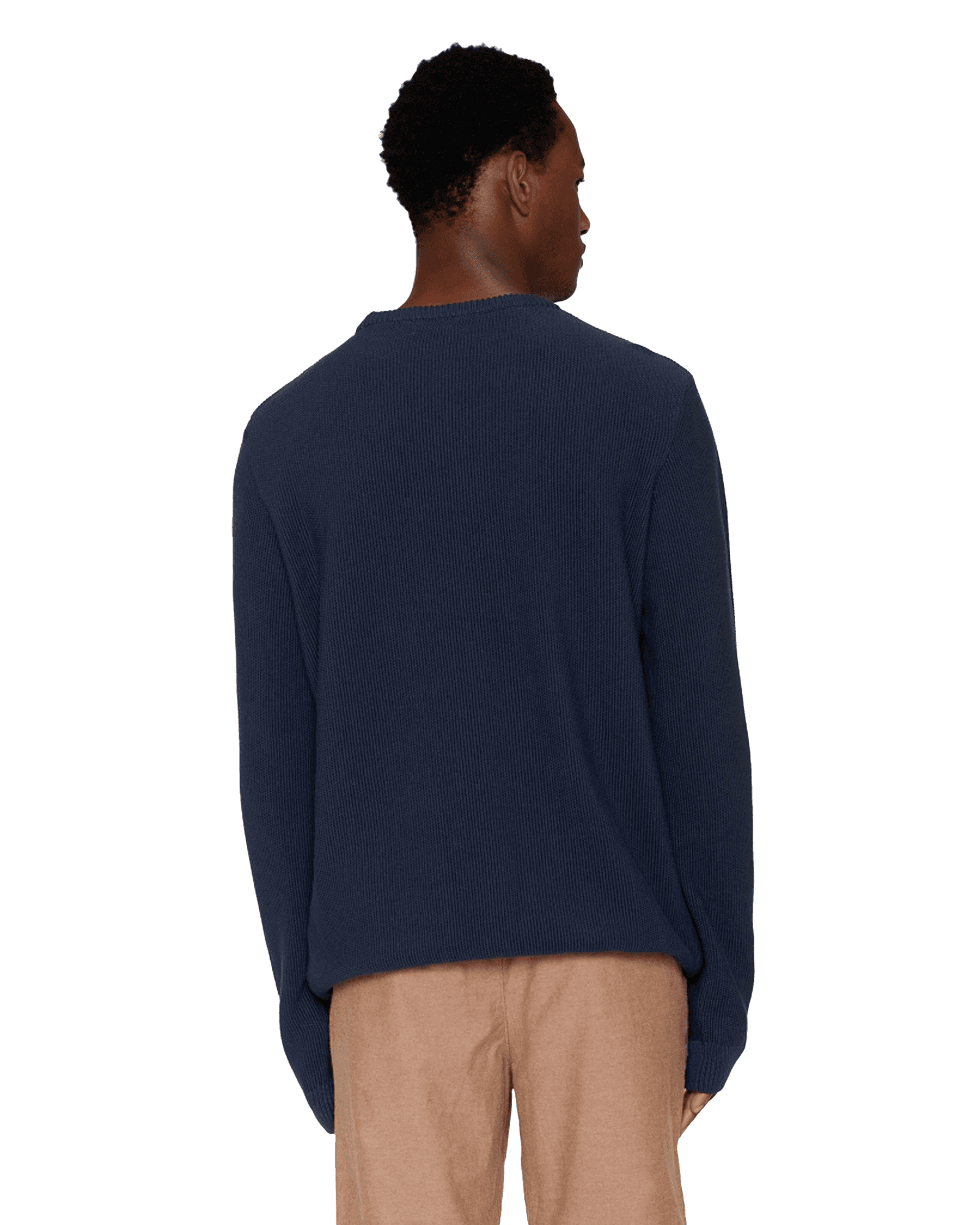 Pique Badge Knit O-Neck M 1001 Total Eclipse