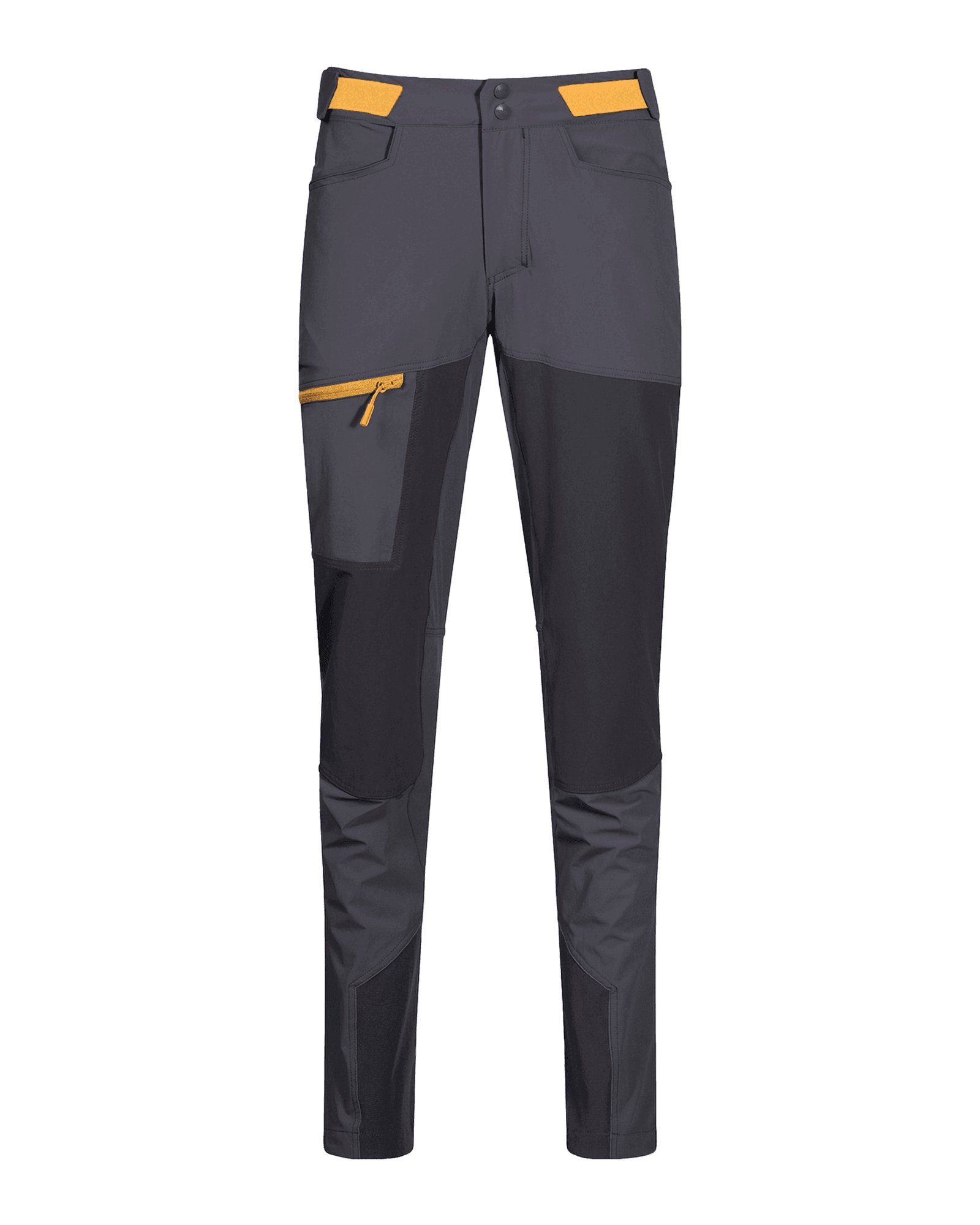 Cecilie Mountain Softshell Pant W Solid Dark Grey/Solid Charcoal/Light Golden Yellow