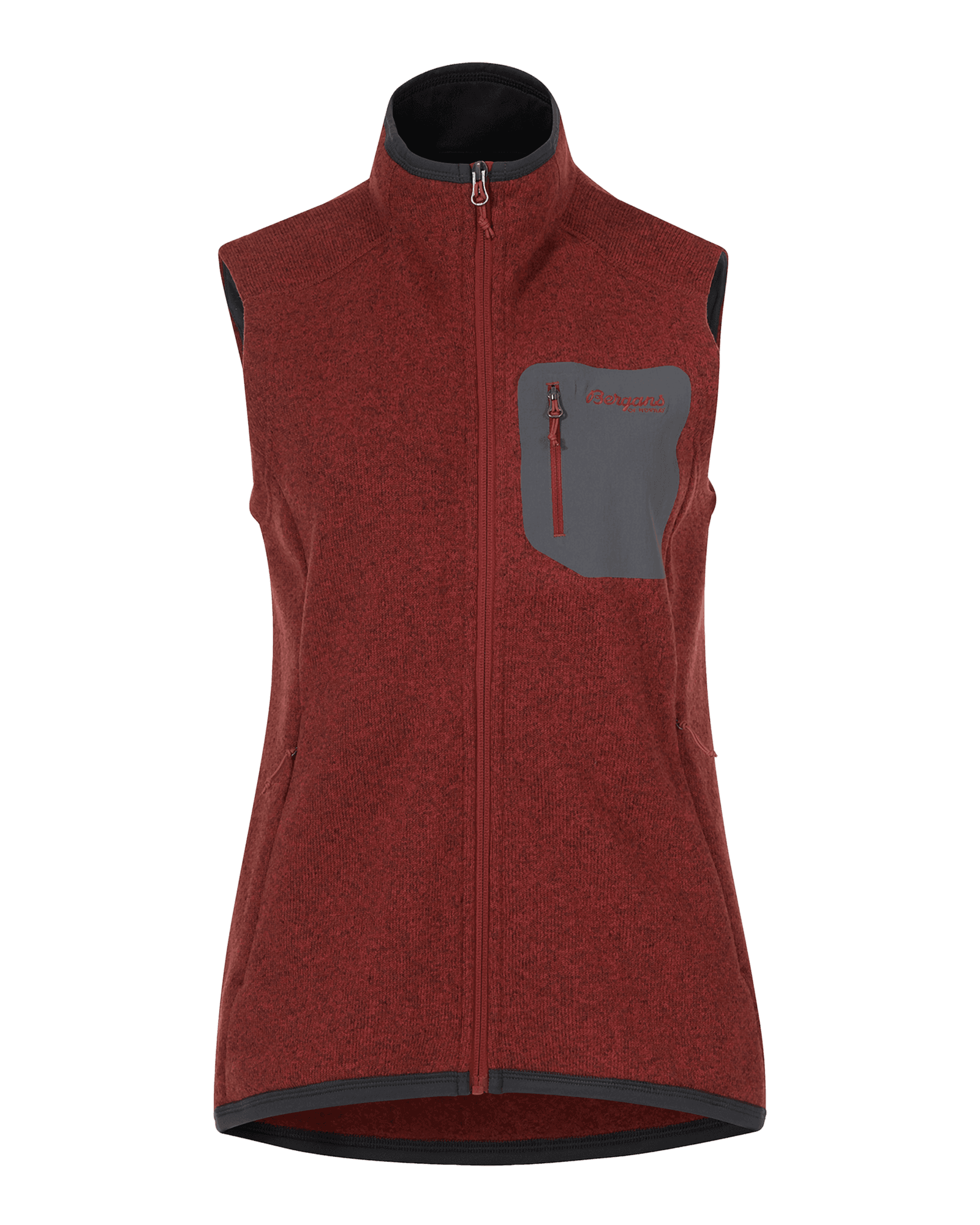 Kamphaug Knitted Vest W Chianti Red