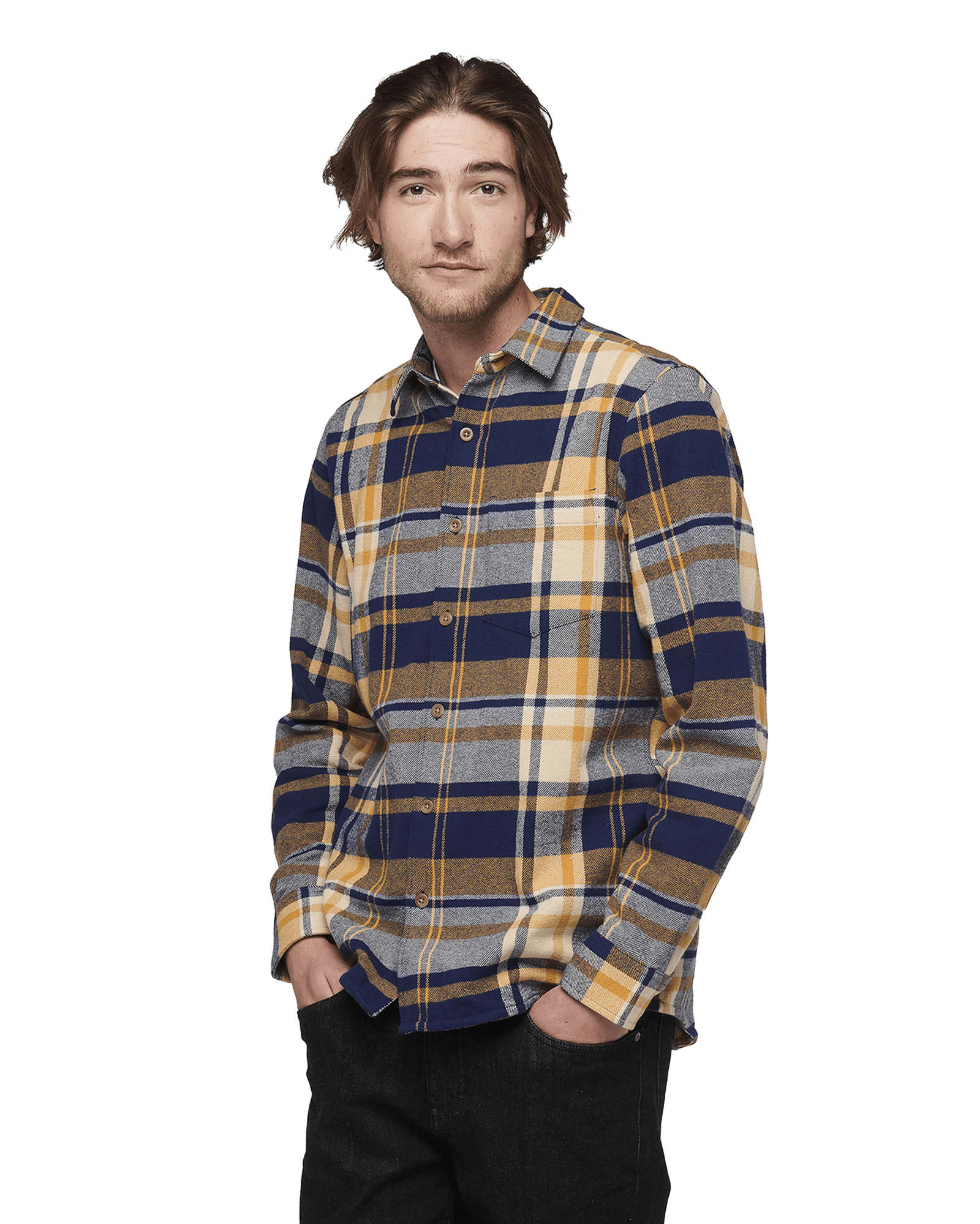 Indigo/Gold Plaid