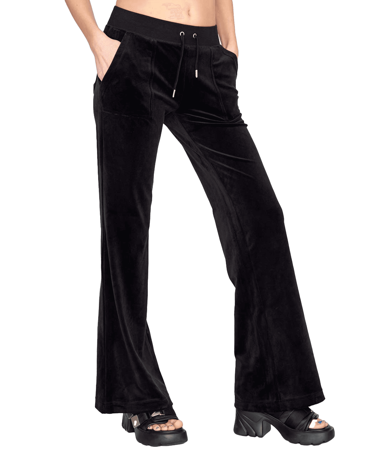 Layla Low Rise Flare Pocket W Black