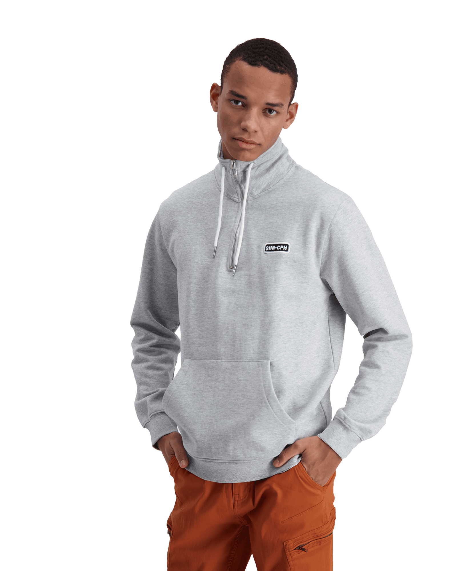 Half Zip Sweat 2-700025 M  Grey Melange