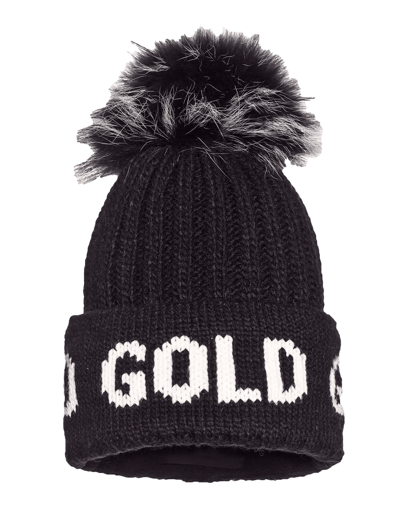 Hodd Beanie Faux Fur Black