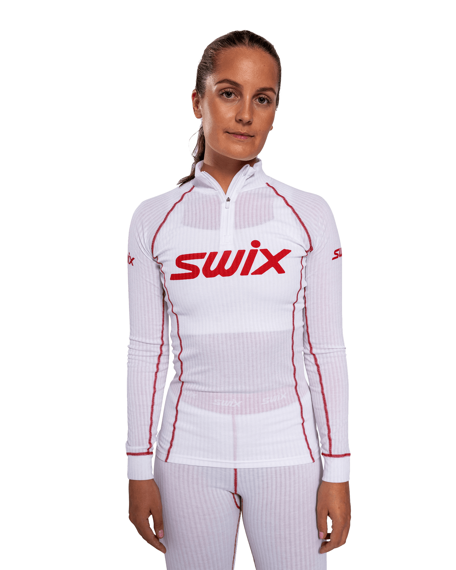 Racex Classic Half Zip W Bright White/Swix Red