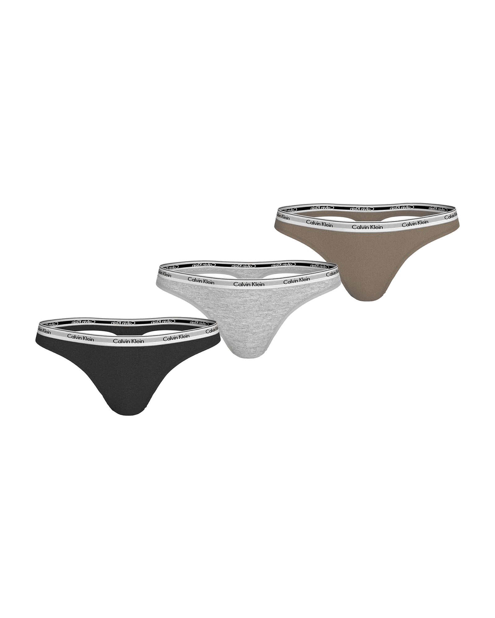 Thong 3PK W Black/Grey Heather/Café Fun