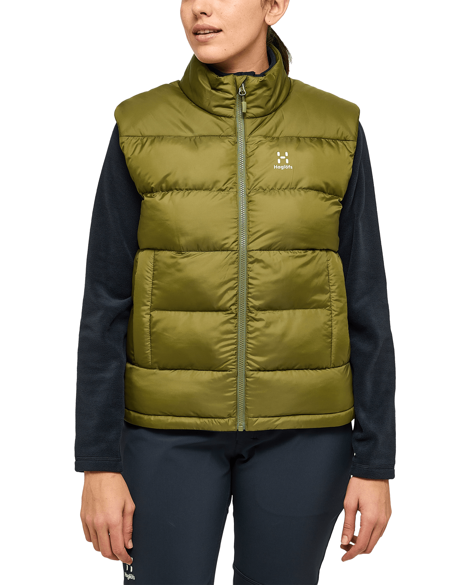 Puffy Mimic Vest W Olive Green