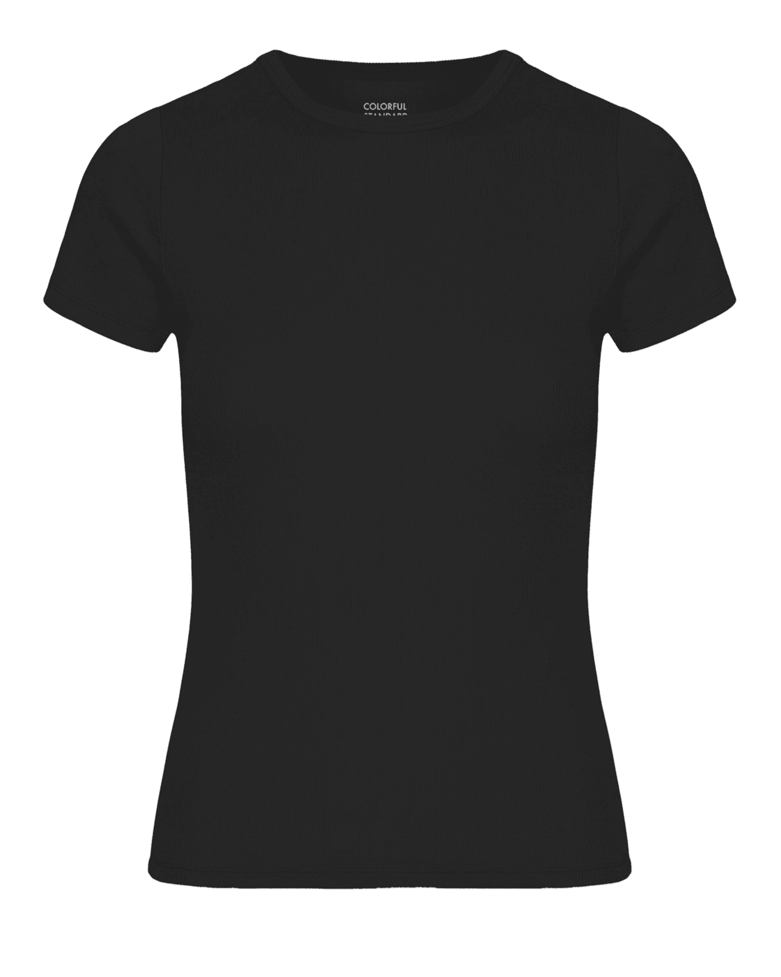Organic Rib SS T-Shirt Deep Black
