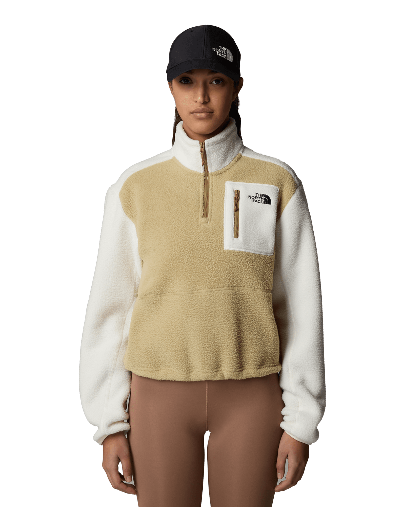 Yumiori 1/4 Zip W Khaki Stone/White Dune