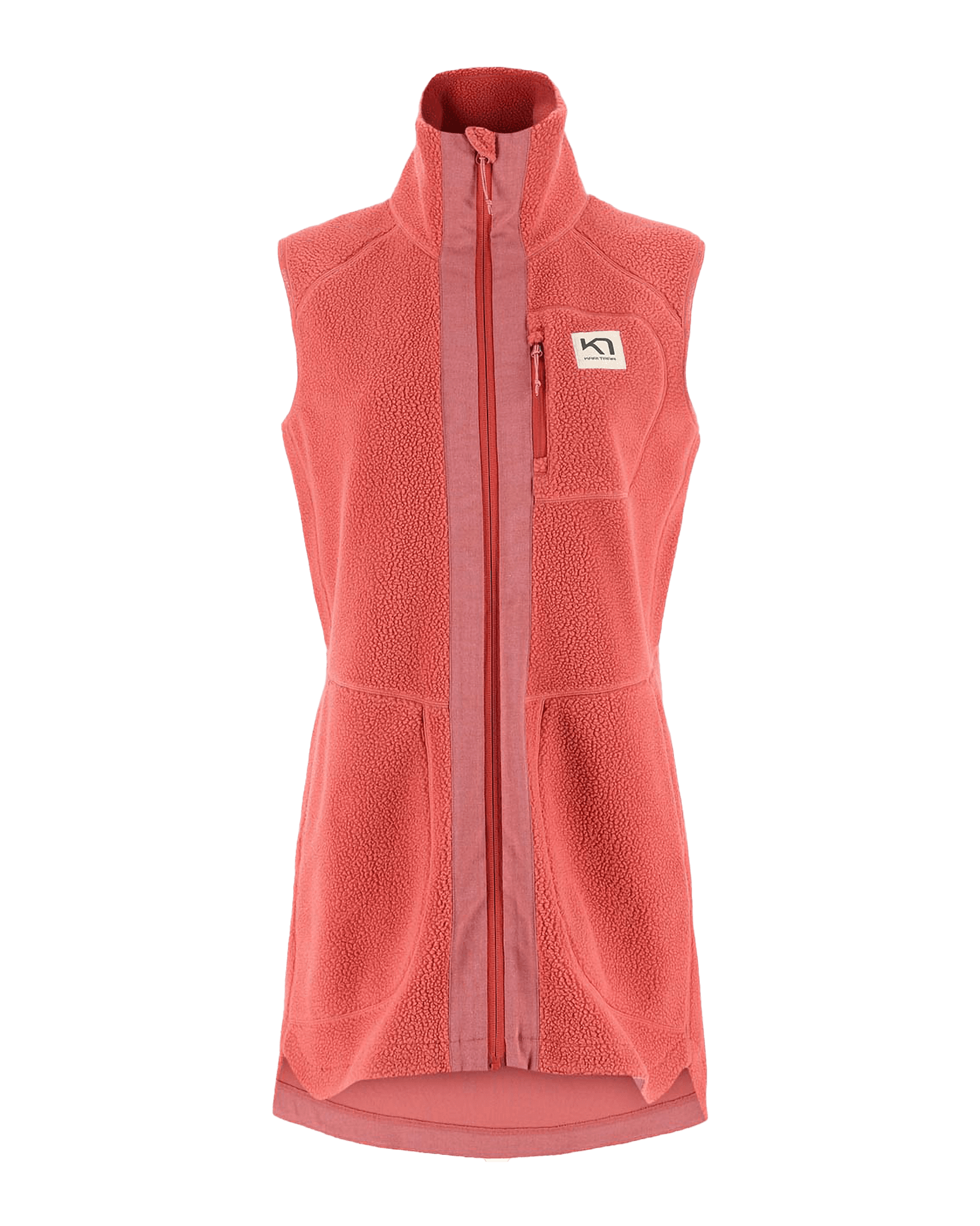 Sanne Pile Vest Long W Cedar