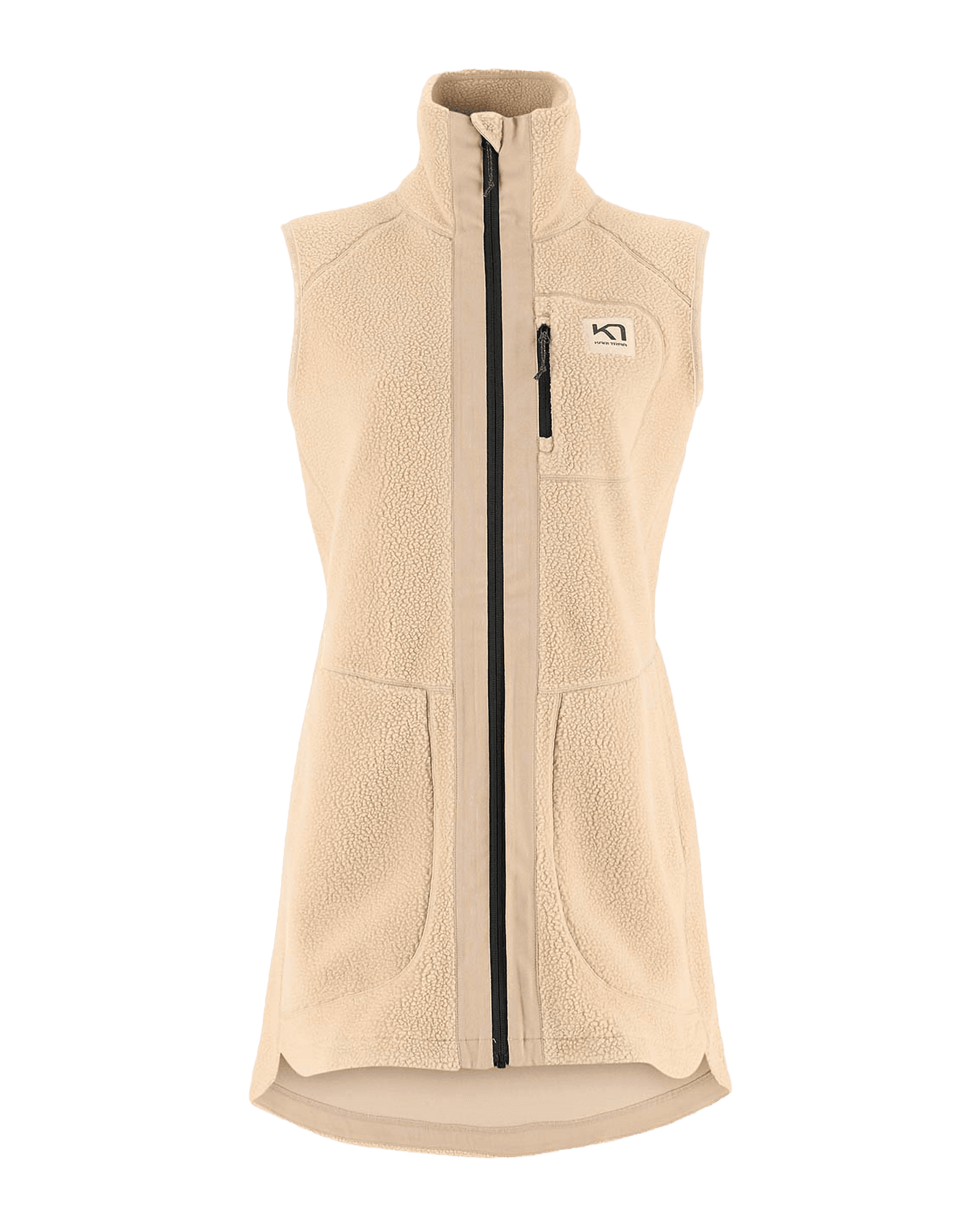 Sanne Pile Vest Long W Oat