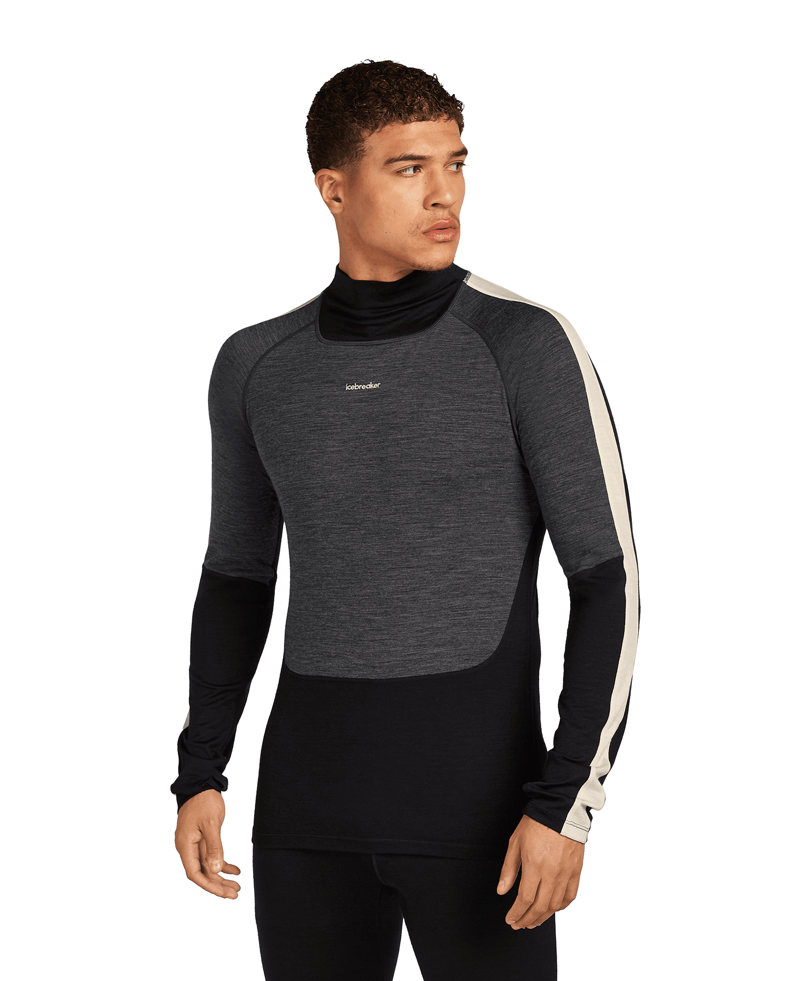 Mer 200 Oasis+ L/S High Neck M Black/Jet Hthr/Undyed/Cb