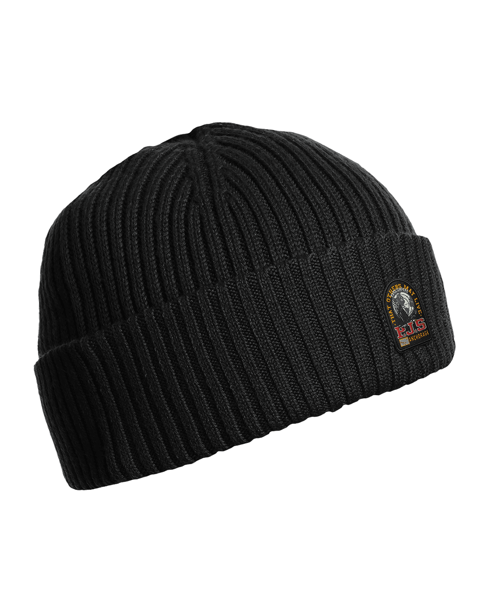 Rib Hat Knitted Beanie Black