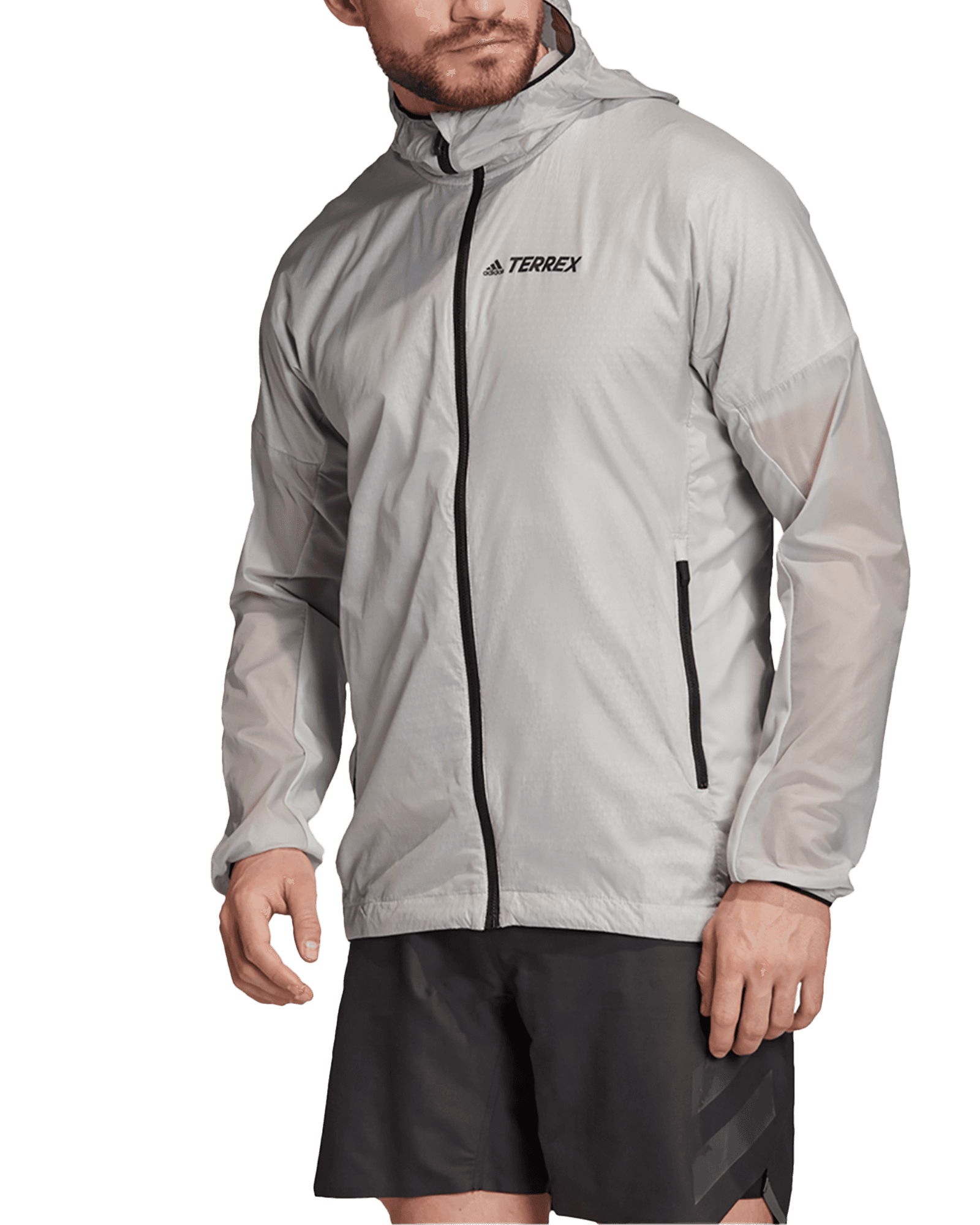 Terrex Agravic Alpha Hooded Shield Windbreaker M Grey Two